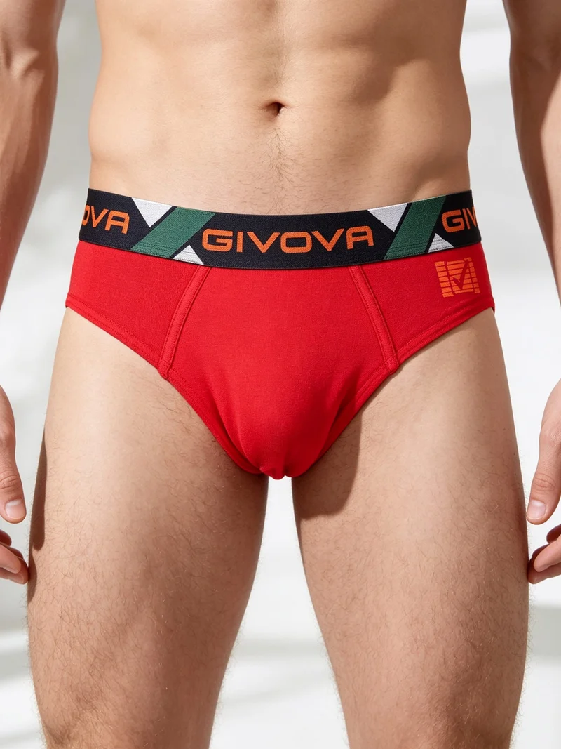 Slip da uomo tinta unita in cotone bielastico - bordeaux