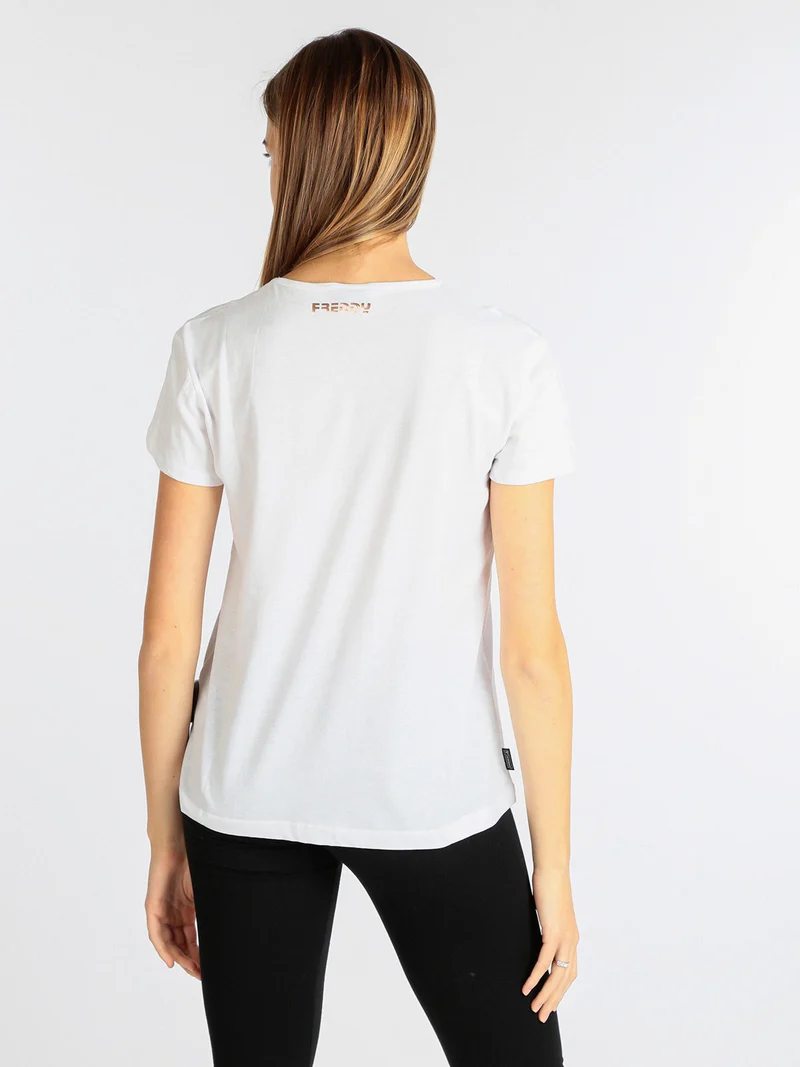 T-shirt donna manica corta - bianco