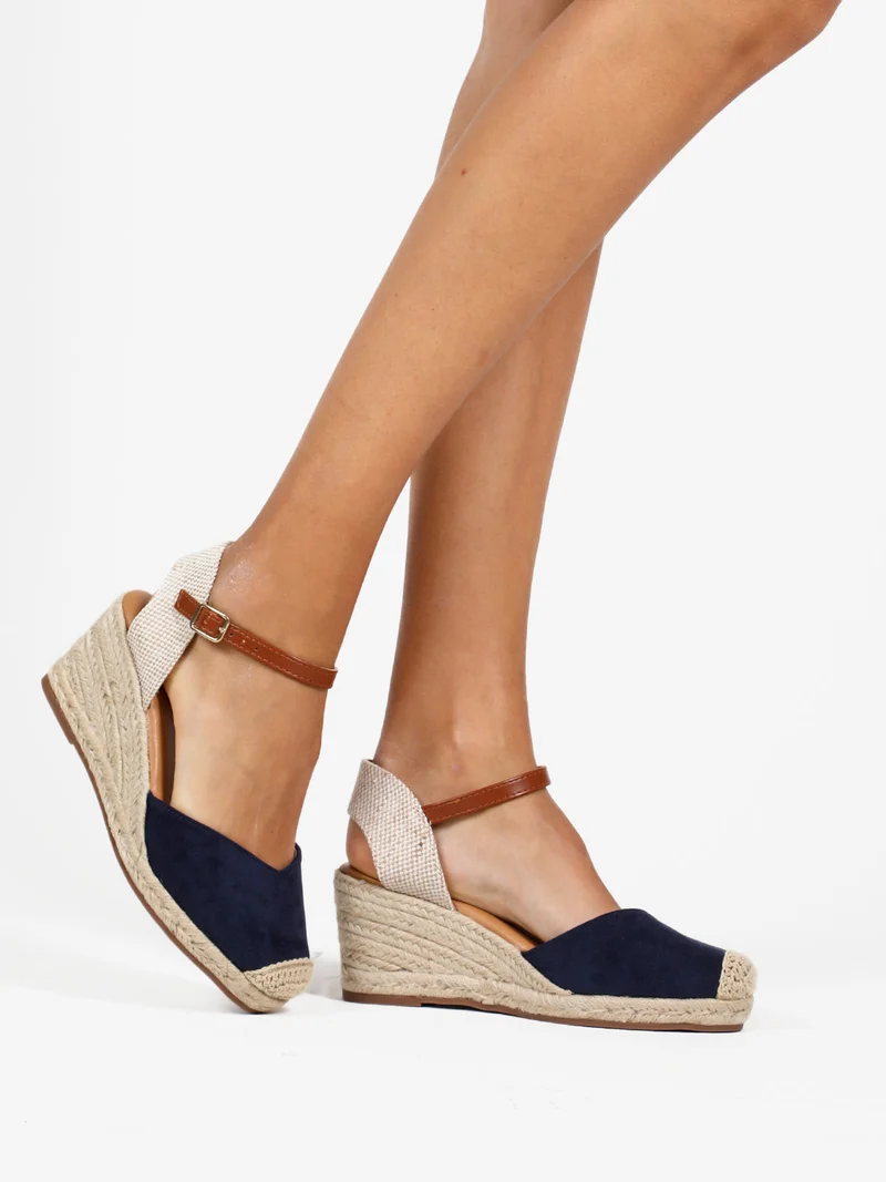 Campesine donna in tessuto scamosciato - blu scuro