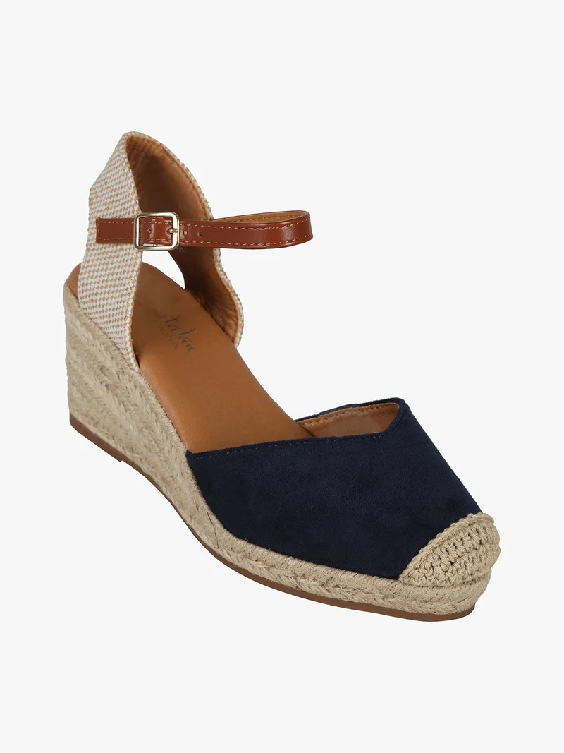 Campesine donna in tessuto scamosciato - blu scuro