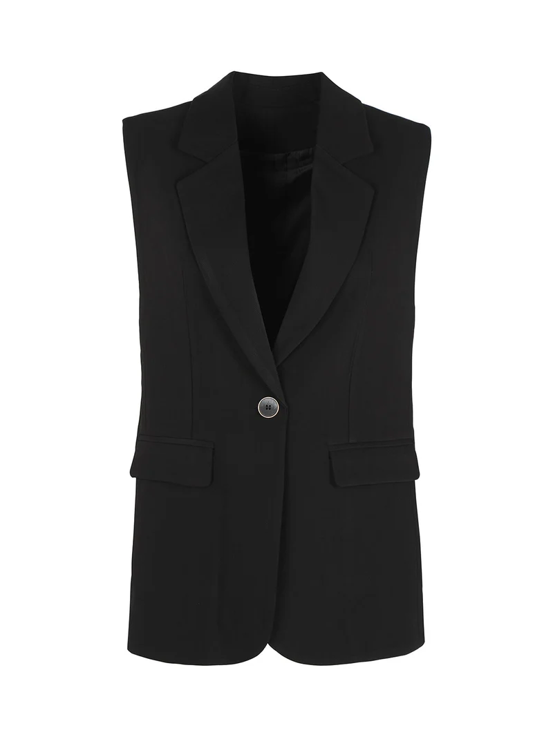Gilet lungo da donna - nero