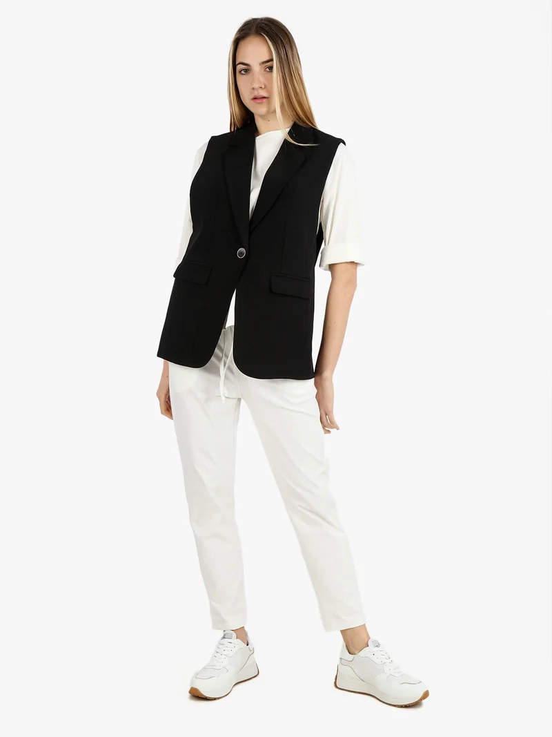 Gilet lungo da donna - nero