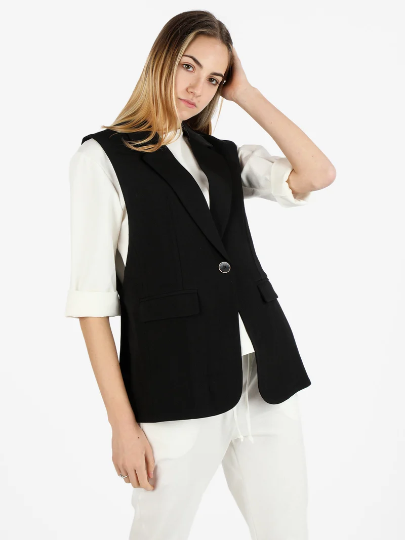 Gilet lungo da donna - nero
