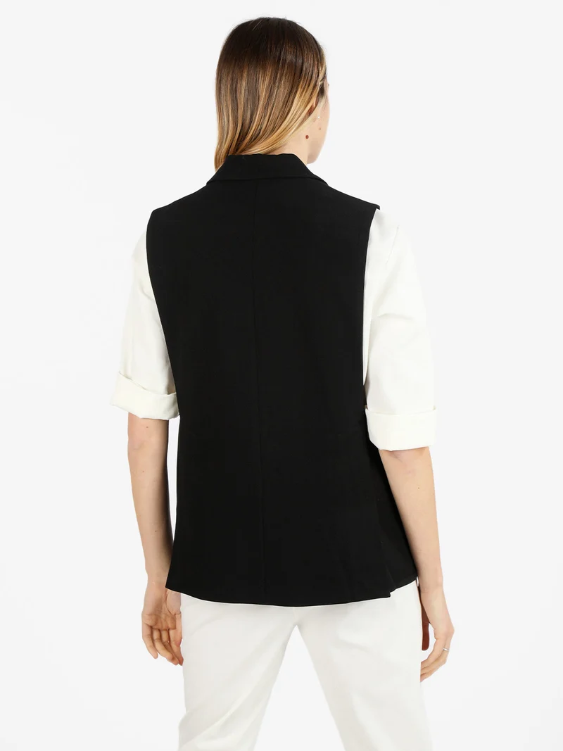 Gilet lungo da donna - nero