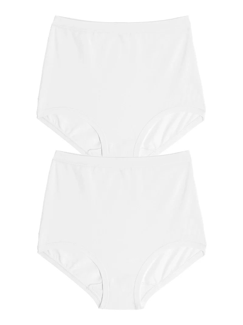 Confezione da 2 maxi slip donna in cotone bielastico - bianco