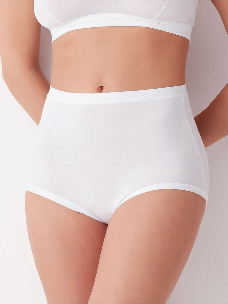 Confezione da 2 maxi slip donna in cotone bielastico - bianco