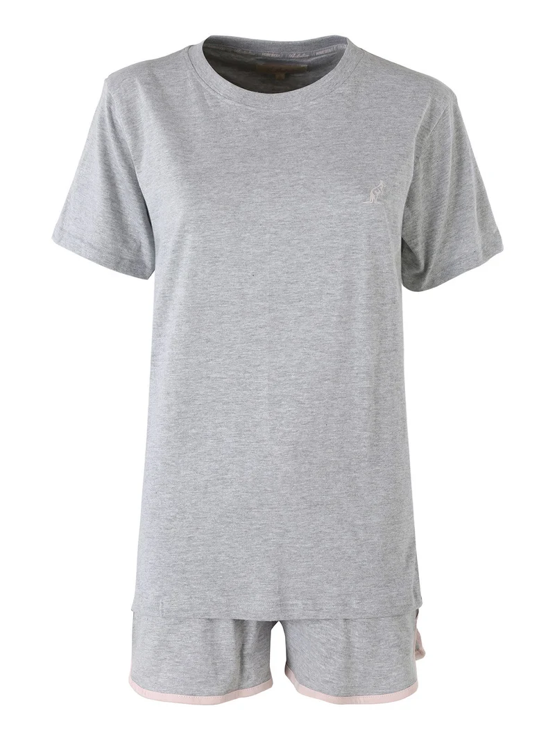 Pigiama corto da donna in cotone - grigio