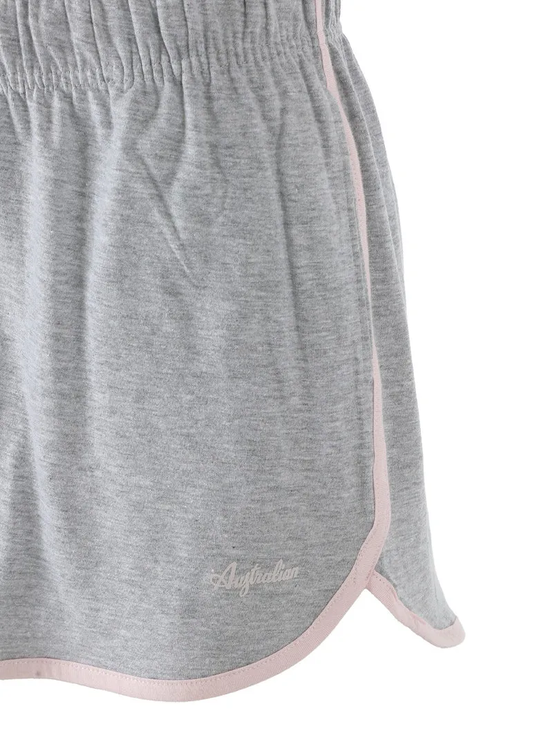 Pigiama corto da donna in cotone - grigio