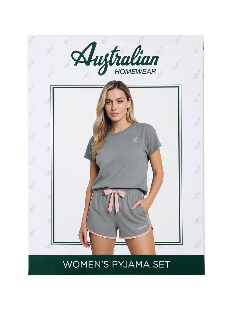 Pigiama corto da donna in cotone - grigio