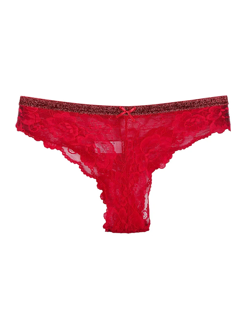 Brasiliana rossa in pizzo - rosso