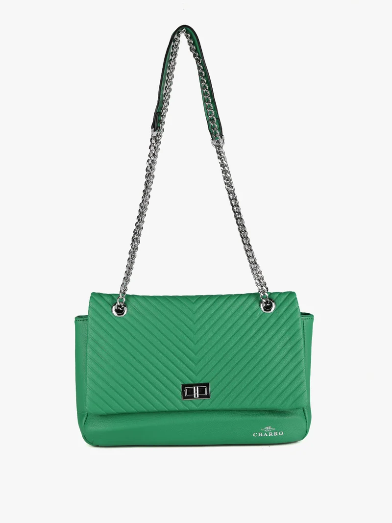 Borsa donna trapuntata con catena - verde