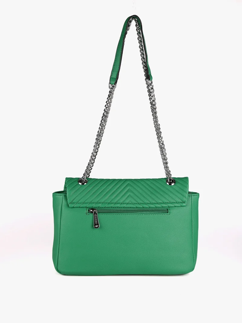 Borsa donna trapuntata con catena - verde