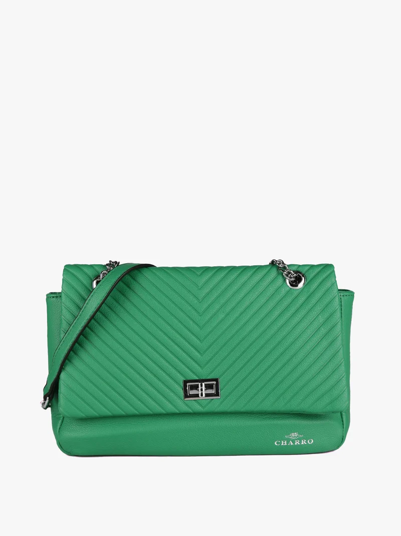 Borsa donna trapuntata con catena - verde