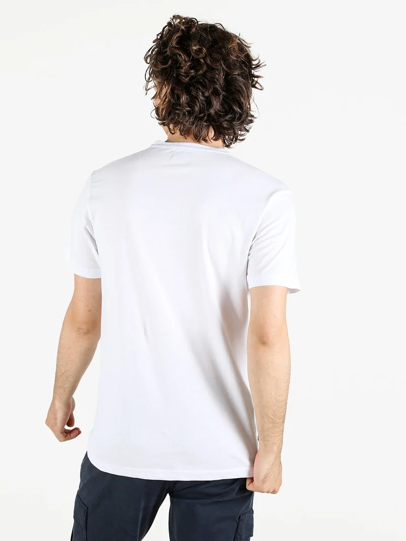 T-shirt da uomo in cotone con stampa scritta - bianco