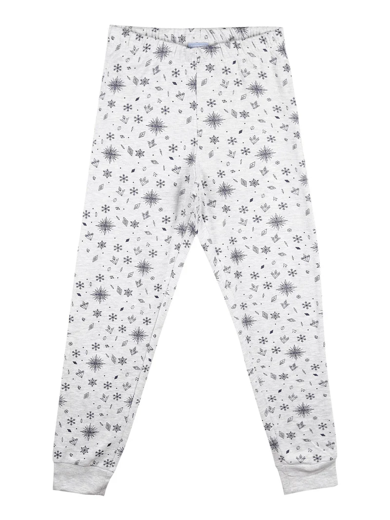 Pigiama lungo da bambina in caldo cotone - grigio chiaro
