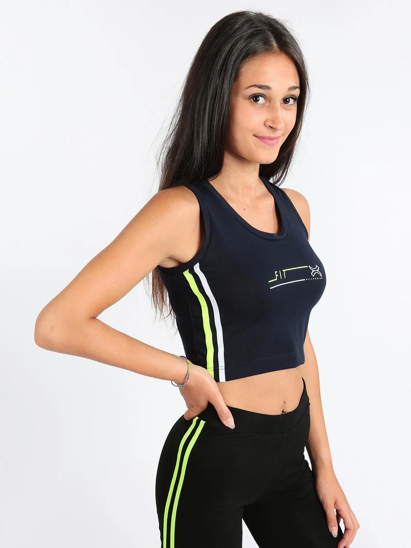 Top cropped donna - blu scuro
