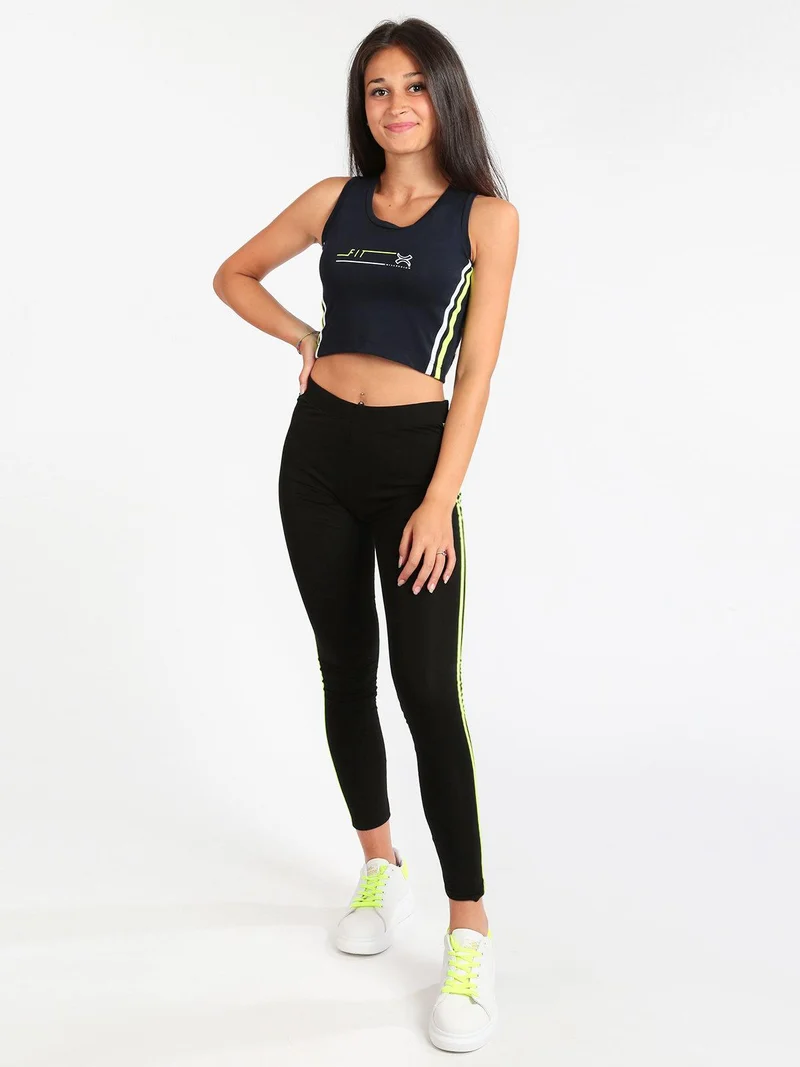 Top cropped donna - blu scuro