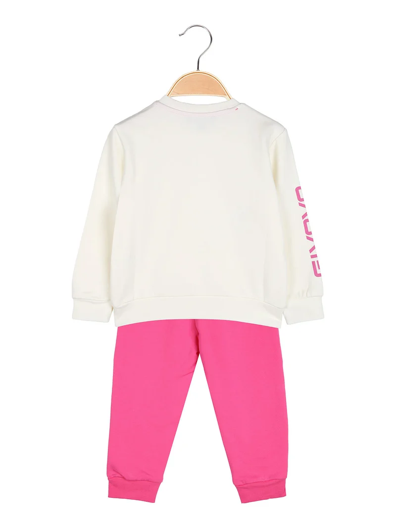 Completo 2 pezzi da neonata con felpa e pantaloni tuta - fucsia