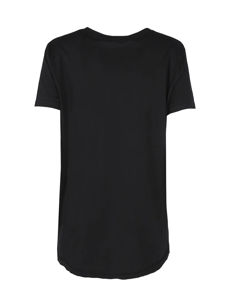 T-shirt basic da donna in cotone - nero