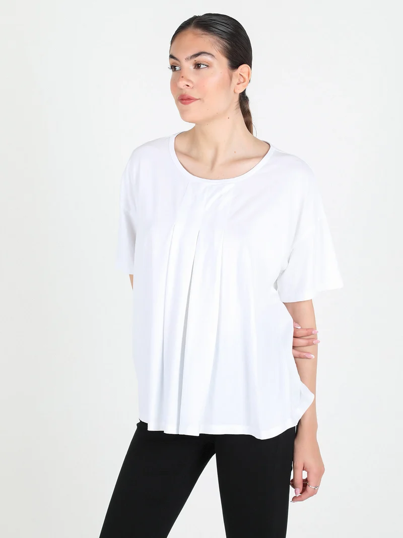 Maxi t-shirt donna oversize in cotone - bianco