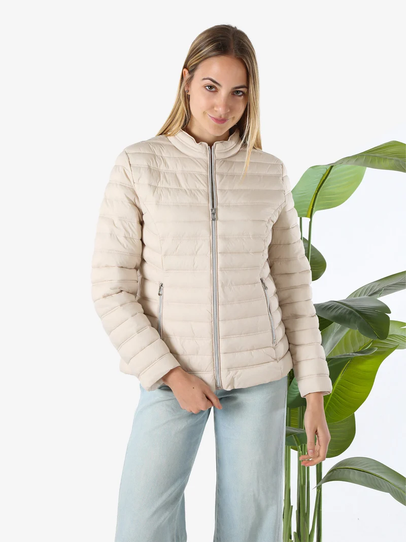 Giubbino donna 100 grammi con zip - beige