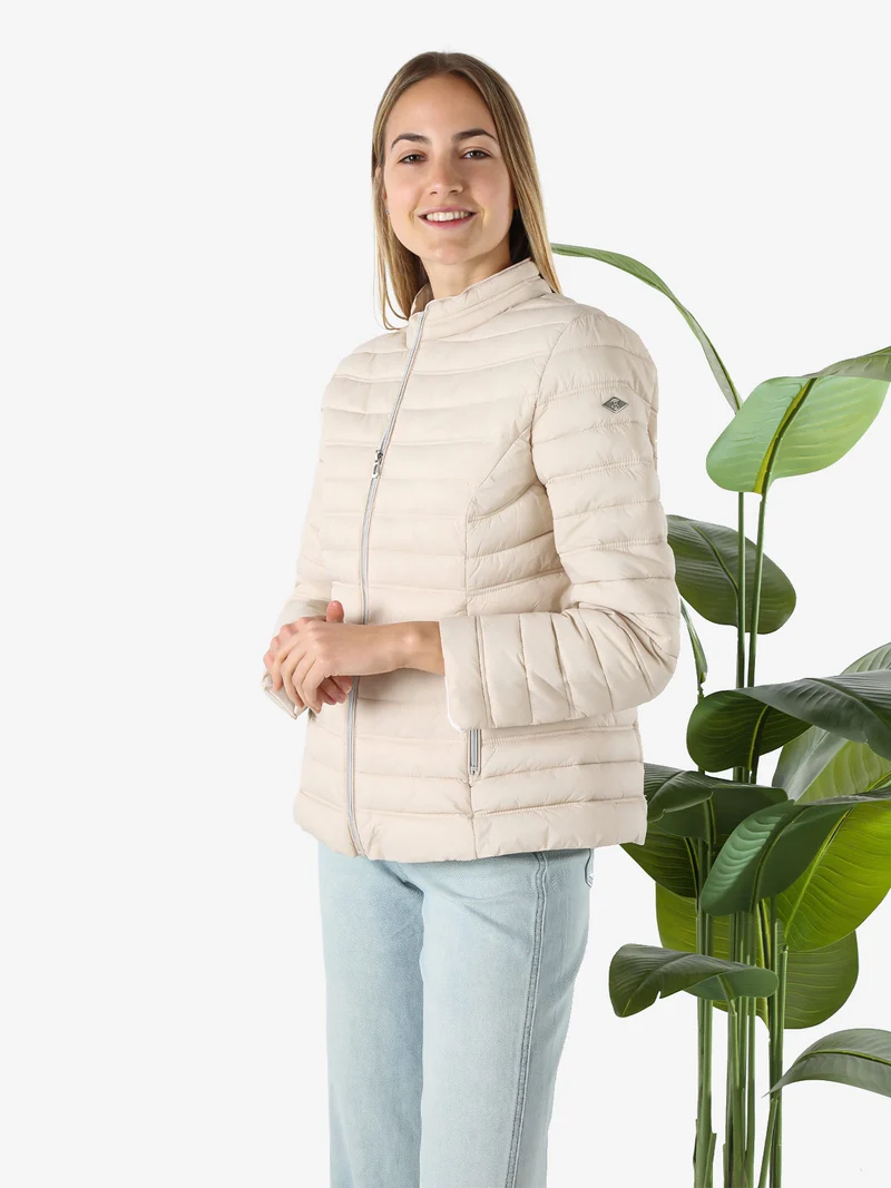 Giubbino donna 100 grammi con zip - beige