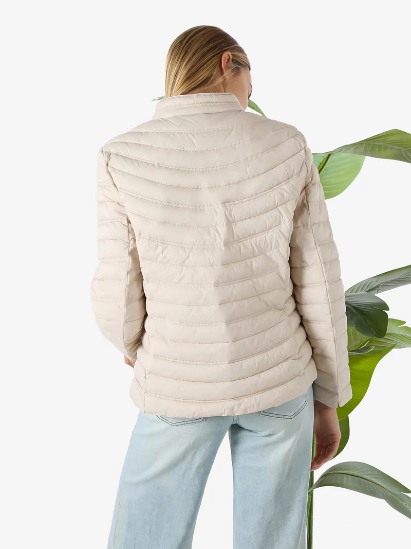 Giubbino donna 100 grammi con zip - beige