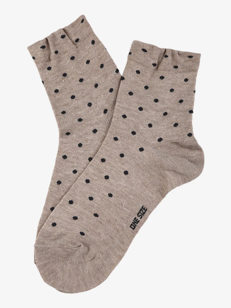 Calze corte da donna a pois - beige