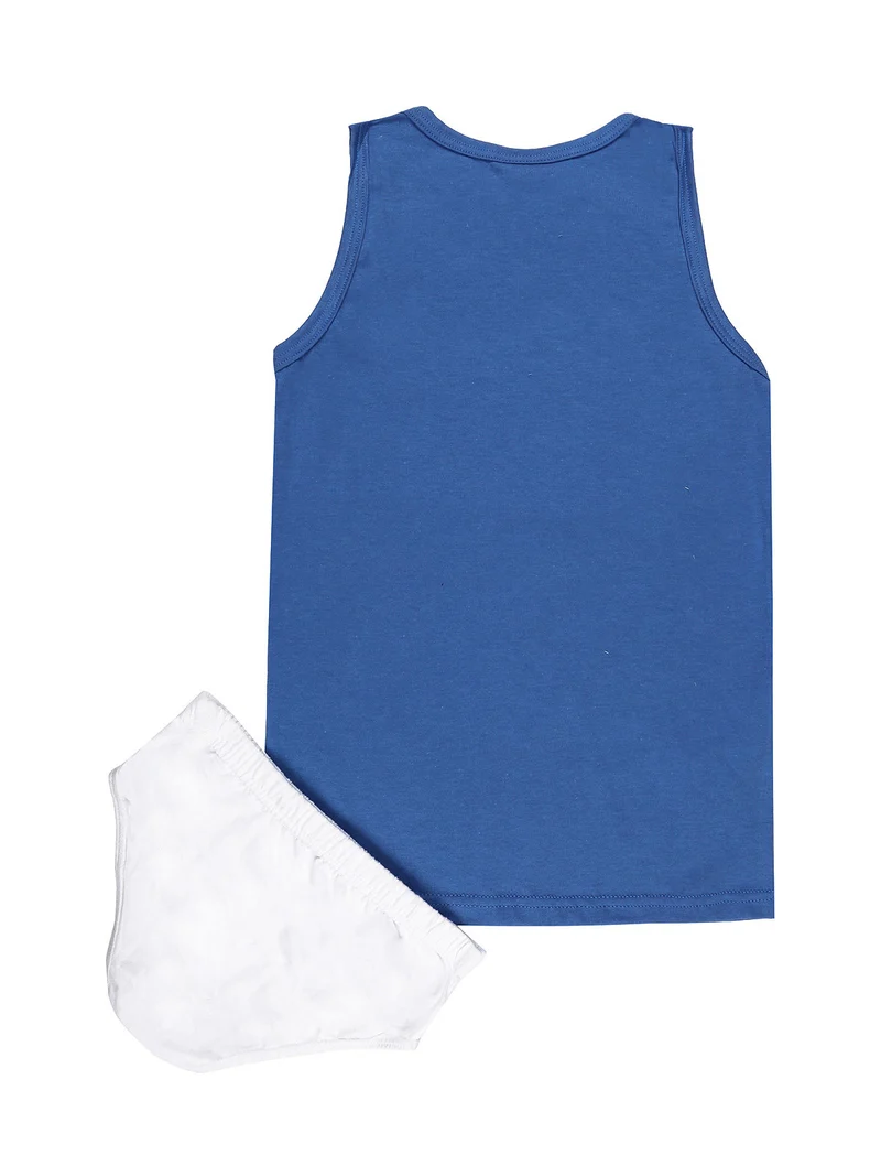 Completo intimo da bambino 2 pezzi canotta + slip - azzurro