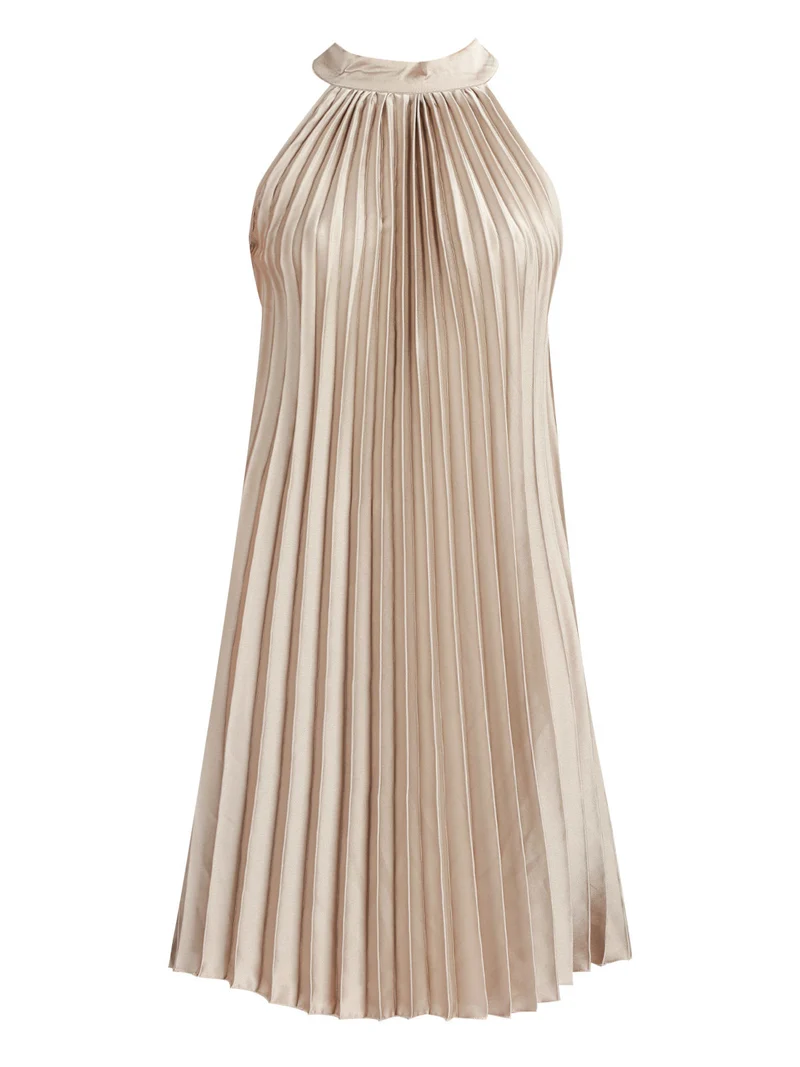 Vestito donna plissettato - fango