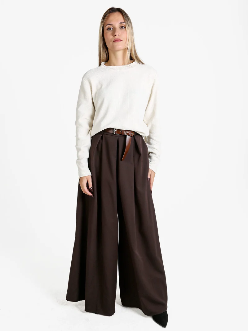 Maglione donna in ciniglia - panna