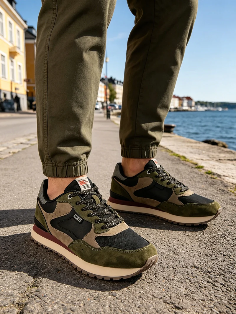 Sneakers uomo stringate - verde