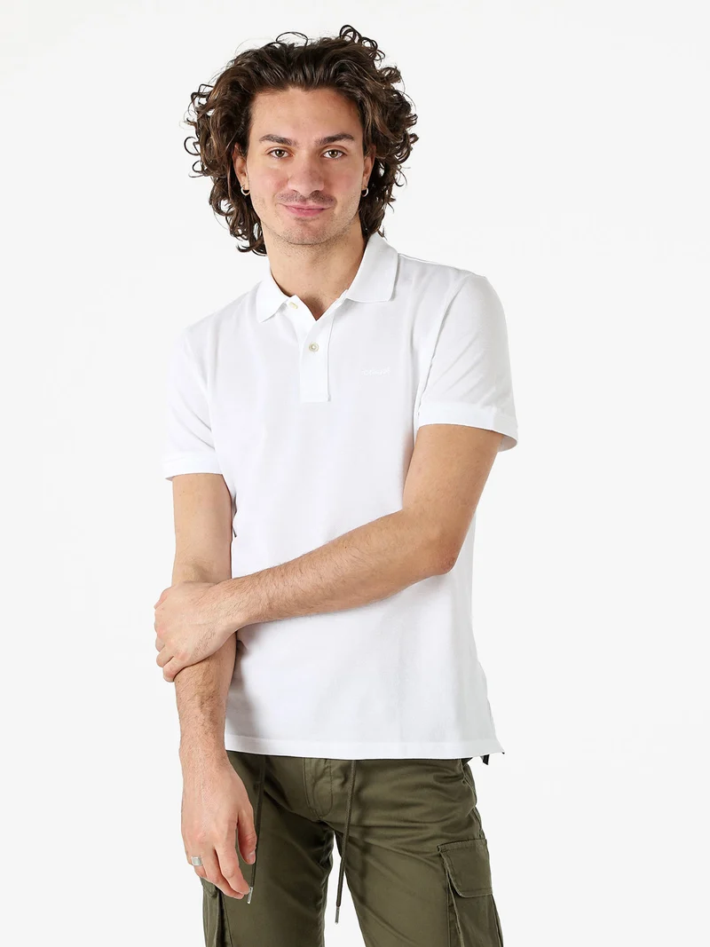 Polo da uomo in cotone a maniche corte - bianco