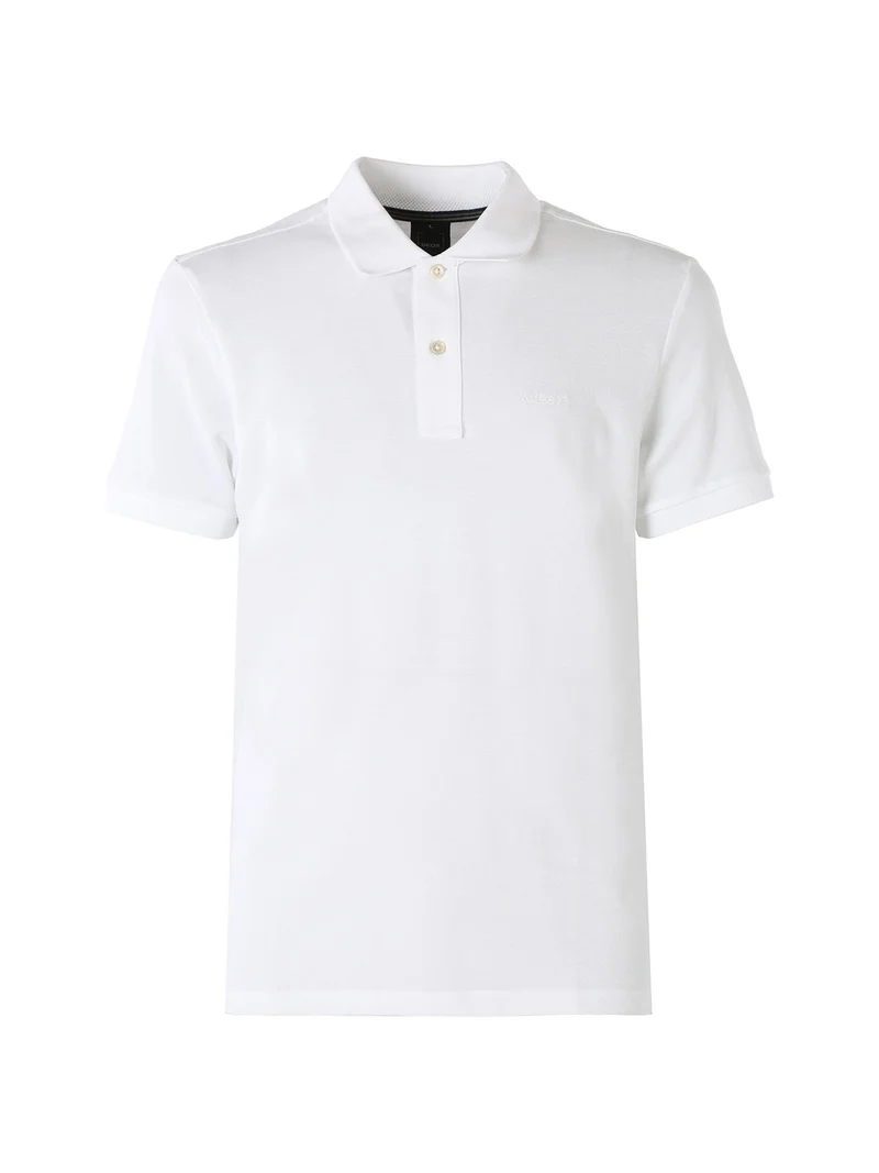 Polo da uomo in cotone a maniche corte - bianco
