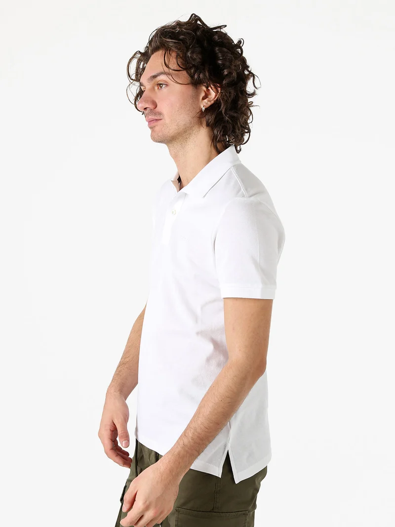 Polo da uomo in cotone a maniche corte - bianco