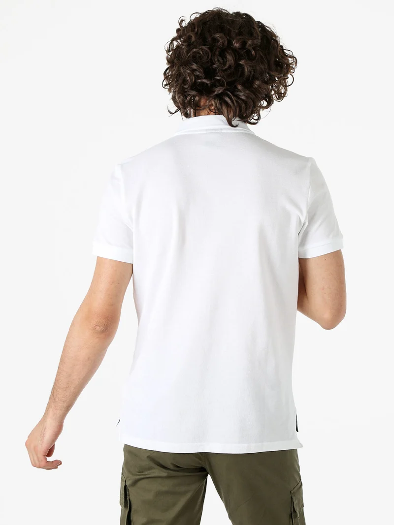 Polo da uomo in cotone a maniche corte - bianco