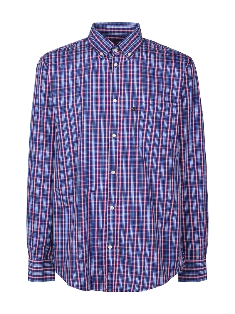 Camicia da uomo regular fit a fantasia - blu