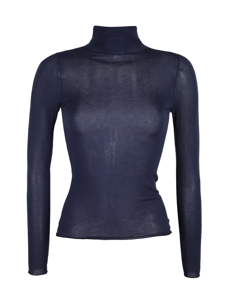 Dolcevita donna in cashmere ultra light - blu scuro