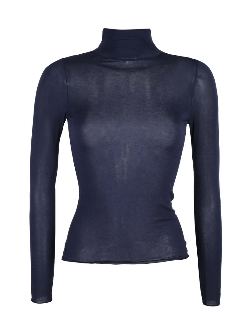 Dolcevita donna in cashmere ultra light - blu scuro