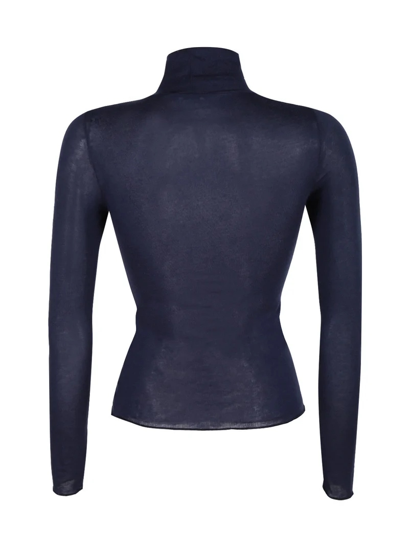 Dolcevita donna in cashmere ultra light - blu scuro
