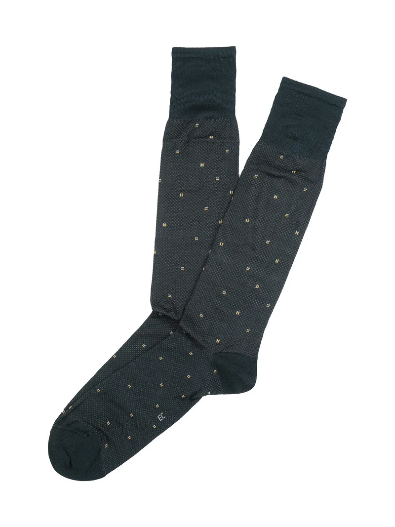 Calze lunghe da uomo in filo di scozia con stampe - verde