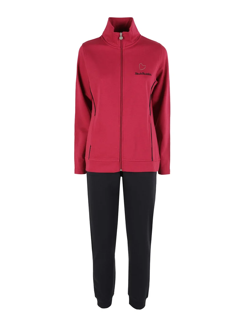 Completo tuta donna 2 pezzi con felpa e pantaloni - bordeaux