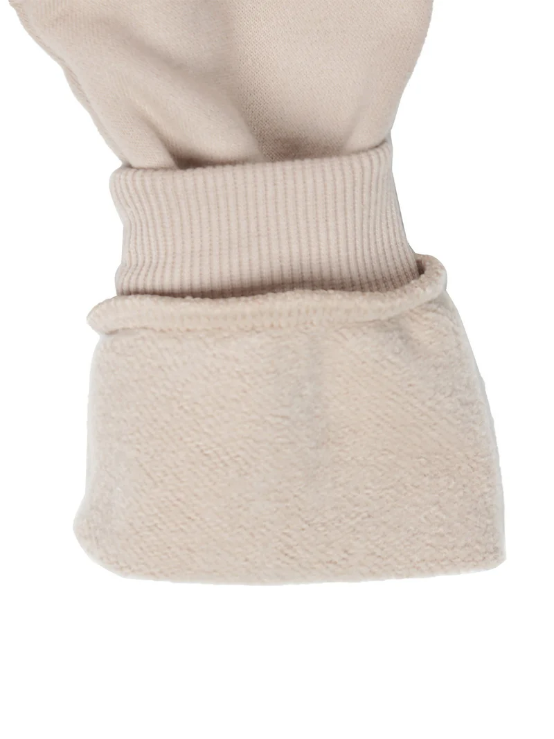 Completo 3 pezzi da neonata con cappuccio e zip - khaki