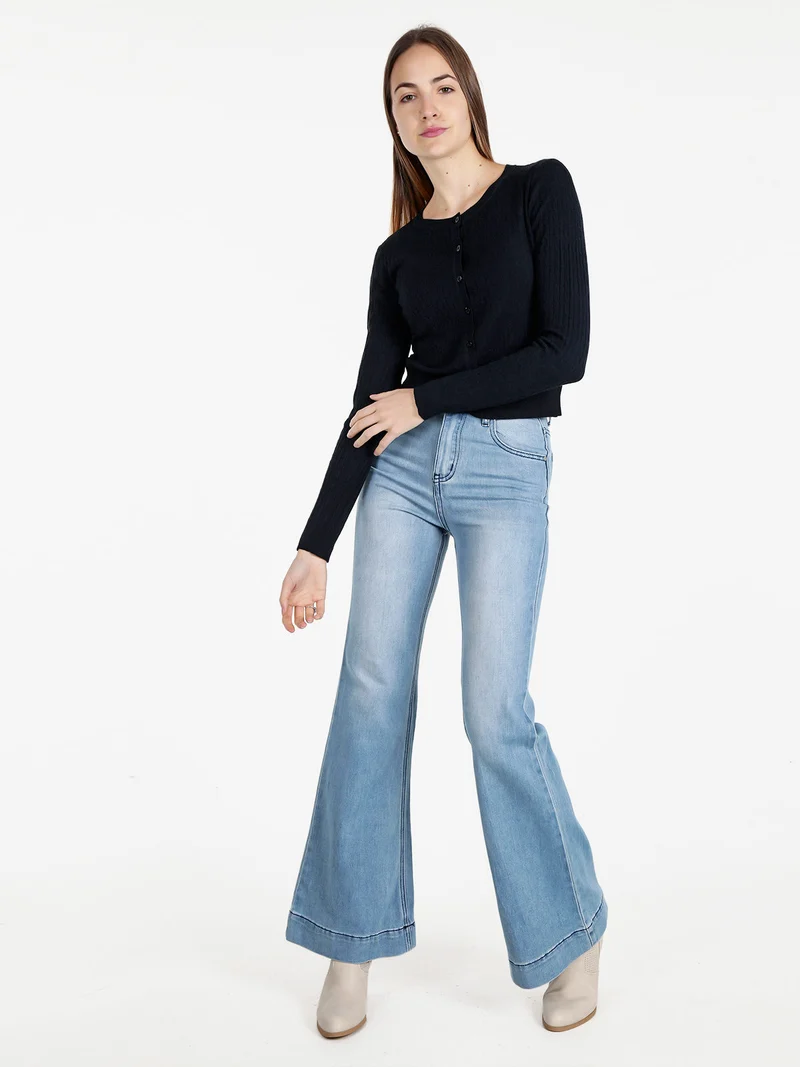 Cardigan donna a trecce con bottoni - blu scuro