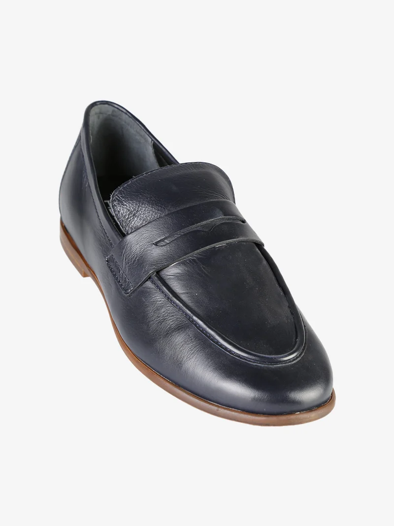 Mocassini donna in pelle - blu scuro