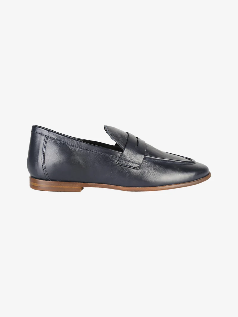 Mocassini donna in pelle - blu scuro