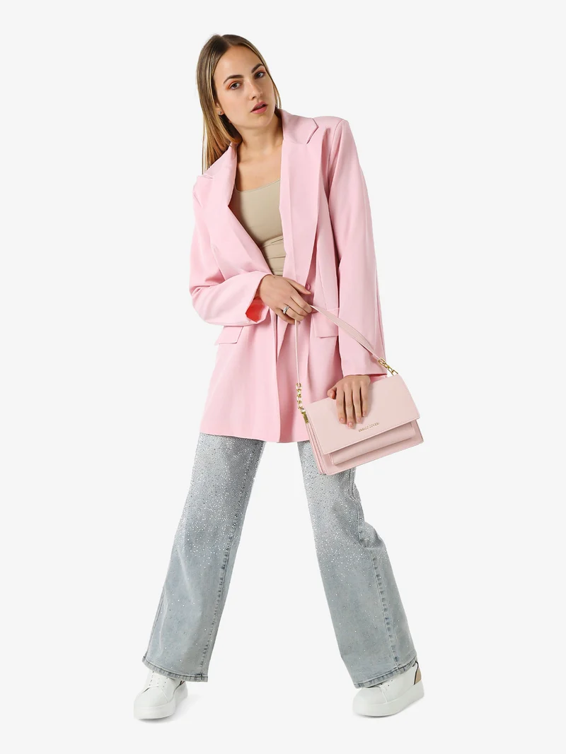 Blazer oversize da donna con chiusura a doppiopetto - rosa