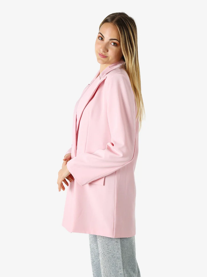 Blazer oversize da donna con chiusura a doppiopetto - rosa