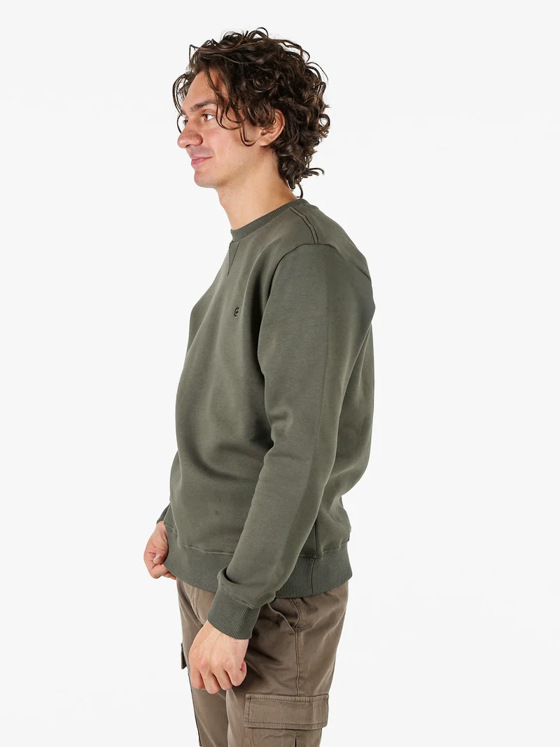 Felpa girocollo da uomo - militare