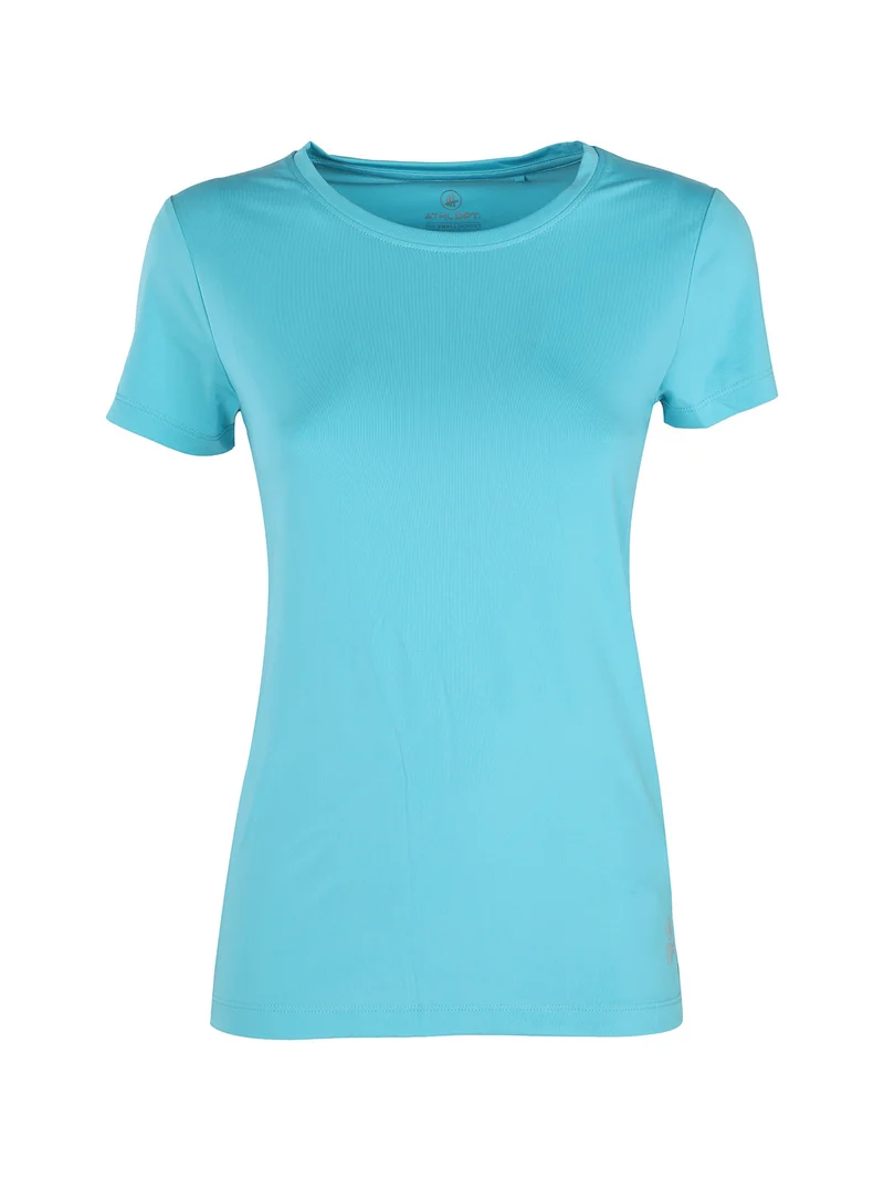 T-shirt sportiva da donna in tessuto tecnico - azzurro